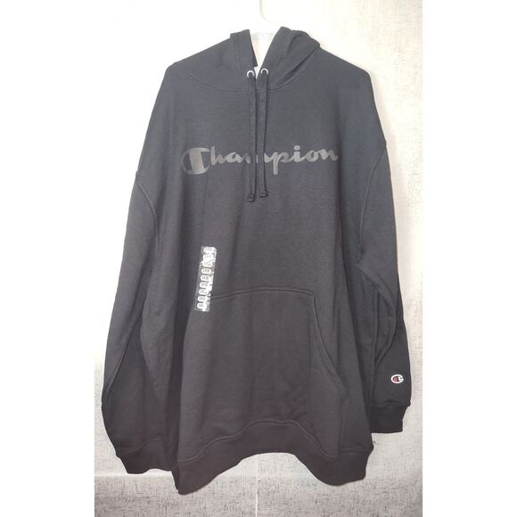 Champion Big & Tall Powerblend Black Logo Hoodie Sz 3XB NWT - Picture 1 of 4